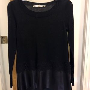 Chelsea & Violet Black & Leather sweater